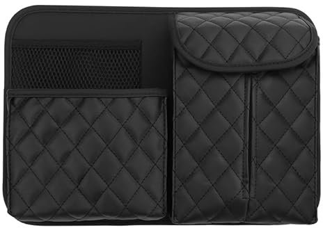 YNEION Auto Leder Kofferraum Organizer, für VW Passat B6 Variant 2006-2014 Faltbar Aufbewahrungsbox Zubehör Leather Waterproof Multifunctional,B