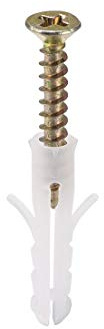 Ancoraggi a parete, tasselli a vite, 75pz 5mm x 25mm Bulloni di ancoraggio in plastica Tubo di espansione Colonna Tappo for muro in cemento Fissaggi for telaio Tubo Bianco