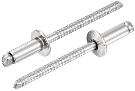 sourcing map Blindnieten aus 304 Edelstahl, offene Blindnieten für Heimwerker, Blech, Autoreparaturen, Möbel, Boot und Kanalarbeiten, 120 Stück