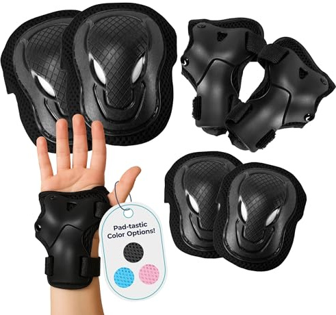 Niftii Knee Pads for Kids – 6 in 1 Protective Gear Set with Elbow Pads & Wrist Guards – Adjustable Safety Set for BMX, Scooters, Skating, Roller Blades & Biking – Ages 3–9