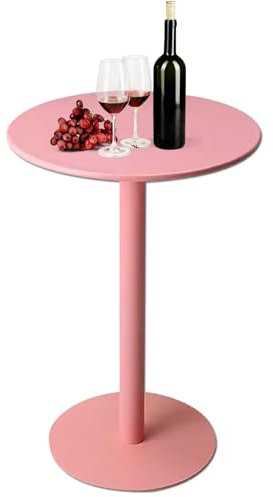 Moderno tavolo rotondo rosa da cocktail bar per feste interno/esterno alto top bistrot pub bancone caffè per sala da pranzo cucina laterale/estremità 40 x 40 x 72 cm