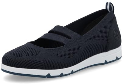 Rieker Dam låga sneakers L3053, halvskor för kvinnor, lös insats, Blå 14, 43 EU