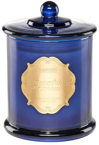 M&SENSE Duftkerze im Glas Patchouli Kerze Sandelholz mit 60 lange Brenndauer starke Duftkerze groß Heim Deko Geschenkkerze für sie