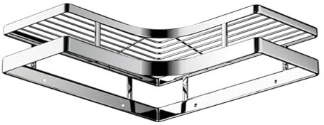 Hztyyier Estante de ducha de acero inoxidable grueso y resistente, organizador de esquina con adhesivos que no dejan marcas, diseño de barandilla para baño y cocina