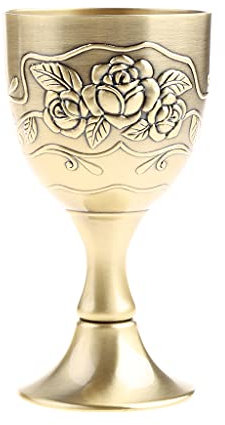 XAGMODSHN Copa de vino hecha a mano de aleación de zinc, copa de agua, copa de vino retro, copa de champán, cáliz de vino tinto para beber vino y cerveza