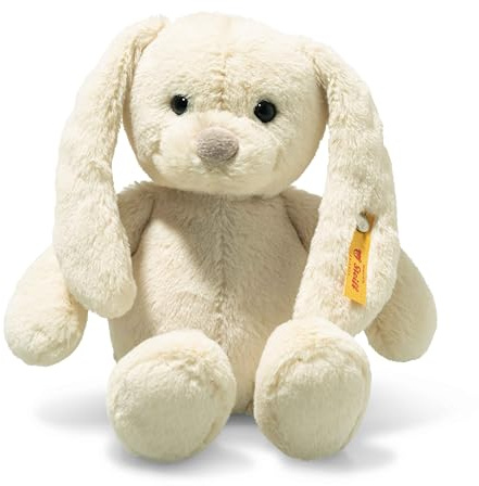 Steiff Tilda Hase 20cm gelb, Plüschtier mit Schlappohren, Soft Cuddly Friends, Flauschiges Stofftier zum Kuscheln und Spielen, Kuscheltier für Mädchen und Jungen, waschmaschinenfest
