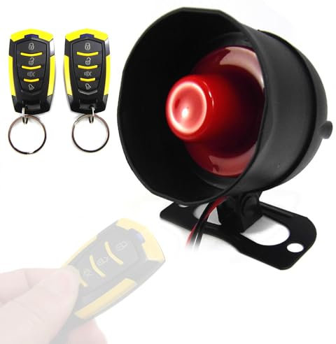 Hanzete Universal Car Alarm Non-Destructive Installation 12Volt Automobile Protecting System Device 7-Levels Sensitivity Vehicle Alarm System with 2 Remote Controllers