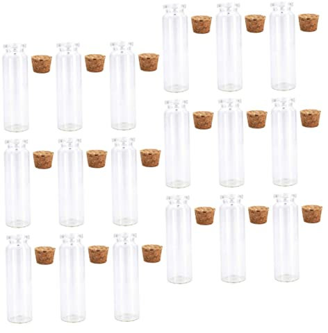 IMIKEYA 24 Stück Kleiner Glasflaschen Aus Transparentem Glas Mit Korkverschluss 18 Ml Wunschflaschen Für Selbstgemacht Dekoration Und Aufbewahrung Kleiner Gegenstände