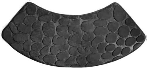 Daaxing Gebogene Duschmatte, weich und saugfähig, rutschfeste Unterseite, 30 x 60 x 100 cm, waschbar, für Badezimmerboden, Schwarz