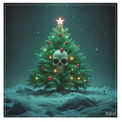 Dekorative Servietten im Gothic-Stil, Motiv: Frohe Weihnachten, wiederverwendbar, Polyester, Weiß, Polyester-Stoff, servilleteros para mesas de manzana, 50,8 x 50,8 cm, 6 Stück