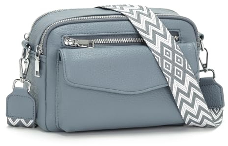 YISUOHOOM 6 Farben Umhängetasche Damen Klein 2025 Crossbody Bag Kleine Handtasche Veganes Leder Tasche Damen Blau Geschenke für Frauen