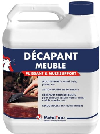Metaltop - Decapant Meuble - 1 L - Formule gel sans effort, efficace sur vernis et peintures