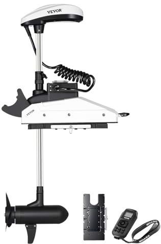 VEVOR Motore per Barca da Traina, Spinta 25 kg, Motore Fuoribordo Elettrico 12 V con GPS, Albero 1370 mm, 10 Velocità, Telecomando, Indicatore Batteria LCD, per Kayak, Acqua Dolce Salata