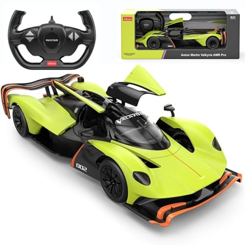 Aston Martin Valkyrie AMR Pro fjärrstyrd billeksak, skala 1:14, officiellt licenserad, ljusgrön – perfekt On-Road RC-bil för pojkar och flickor