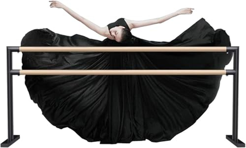 CAFIEDR Ballettstange, tragbare Ballettstange, doppelte Ballettstange für Erwachsene zu Hause, freistehende, robuste, stabile Tanzstange für Tanz-Fitness-Pilates zu Hau(Schwarz 2,5 m)