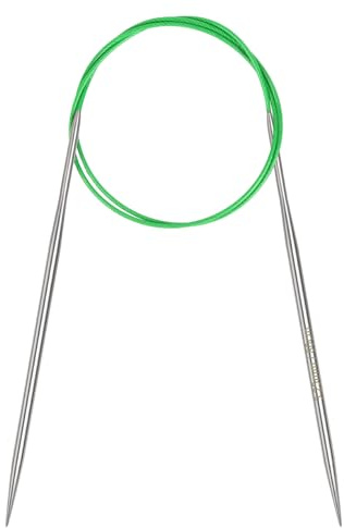 Coopay 3,25 mm cirkulära sticknålar 80 cm långa, metallcirkulära nålar med flexibel kabel, runda sticknålar för stort projekt, fast kabelcirkelstickor för filt, halsduk, hattar