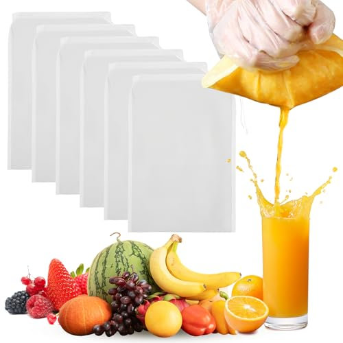 SUNNIFLY 6 Piezas Cheese Cloth, Colador de Tela Reutilizable, Bolsa Filtrante de Nylon de 20 x 30cm para Colar Zumos de Verduras, Leche de Soja, Queso, Zumos de Frutas, Café, etc.