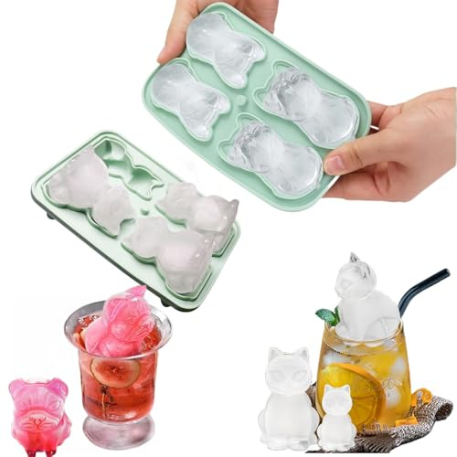 Eiswürfelform mit Deckel BPA Frei, Tootesa 2 Pack Eiswürfelbehälter Stapelbar Sichere Gesunde Eisformen Eis am Stiel für Babybrei Cocktail Whiskey Bourbon, Brandy Kaffee (Katzen und Hunde)