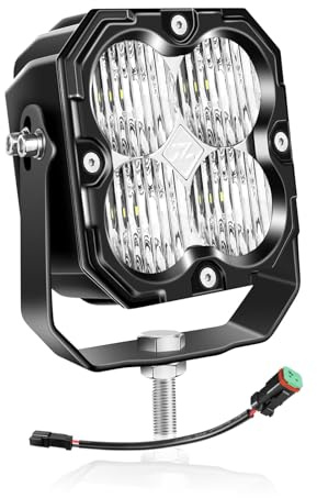 Willpower 1x LED Arbeitsscheinwerfer 4.3 Zoll 30W 2500LM LED Scheinwerfer 12V 24V Flood Wasserdicht IP67 für Offroad Auto Traktor Boot 4x4 LKW KFZ, 6000K Weiß Nebelscheinwerfer