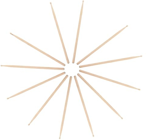 Toddmomy 6 Paar Ahornholz Drumsticks 5a Schlagzeugsticks Performance Drumsticks mit Glatter Oberfläche Langlebig und Leicht Geeignet für Anfänger und Profis Trommelzubehör für Bühne