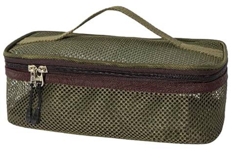 CGACCSD Organizzatore di utensili da campeggio - Valigetta portatile per esterni, borsa a rete grande portatile per utensili da campeggio per picnic barbecue viaggio avventura, verde militare