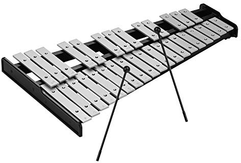 Irfora 32-Note Xylophon Bildung Glockenspiel Holzbasis Feste Aluminiumstangen mit Mällen Percussion Musical Instrument mit Tragetasche für Kinder Erwachsene
