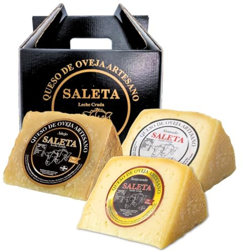 Coffret Cadeau Premium Fromage Espagnol | Fromage de brebis | Plateau de Fromages | 3 variétés: affinés, semi-affinés et fumés | Assortiment à offrir Pack Be Cheese 750 g | Coffret Gourmet