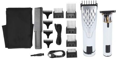 Haarschneider-Set, professionelles, leistungsstarkes, wiederaufladbares LED-Display-Haarschneidemaschinen-Set mit 9 Führungskämmen für Männer und Frauen, Heimsalon, ABS-Edelstahl