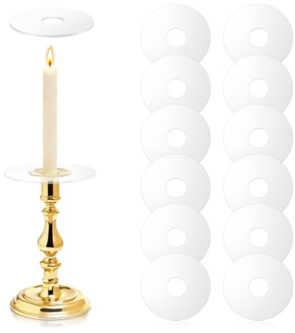 12er Tropfenfänger für Kerzen Tropfschutz für Stabkerzenhalter Kommunion Weihnachten Hochzeit (22x70mm)