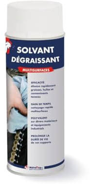 Métaltop - Solvant Degraissant - Bombe 400 ml - Nettoyage de surfaces métalliques et pièces mécaniques