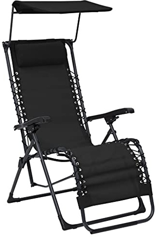 Frdhee Bäderliege Schwebeliege Sonnenliege,Liegestuhl Klappbar Textilene Schwarz,Strandliege Für Garten,Pool,Terrasse,Breite Anwendbarkeit