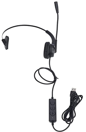 BONKZEBU Casque Filaire pour Centre D'appels, Casque Ergonomique avec Suppression du Bruit, de Service Client pour Bureau, Ordinateur Professionnel avec Microphone Réglable pour Professionnels
