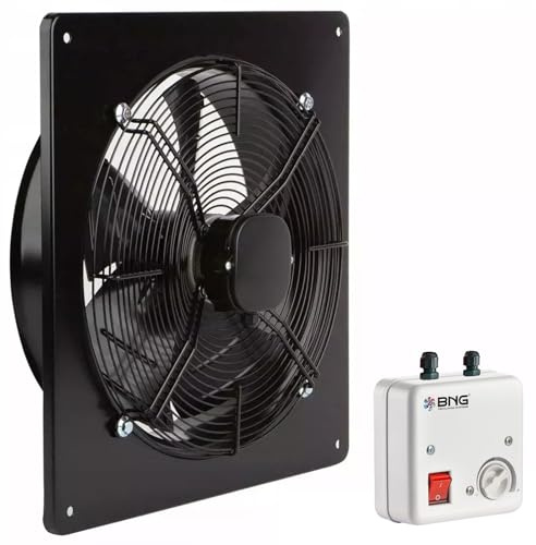 BVN VENTILATION SYSTEMS & ELECTRICAL MOTORS Industrie Ventilator Axiallüfter für Zu- Abluft Wand Regler Lüfter Gebläse Bdrax-K Axialventilator mit Drehzahlregler 230V 200mm 250mm 300mm 350mm (250)