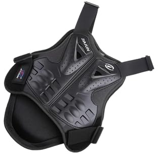 tuwiwol Essential Protective Gear Motocross Snowboarding Vest Chest Back Protector Suitable For All Outdoor Sports Back Motorcycle Armour Protective Gear Jacket, Black, L