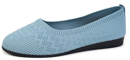 Ballerines à enfiler pour femme, antidérapantes, tricotées, sportives, plates et confortables