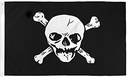 AZ FLAG - Flagge Pirat Großer Totenkopf - 150x90 cm - Piraten Totenkopf Fahne 100% Polyester mit Messing-Ösen - 110g