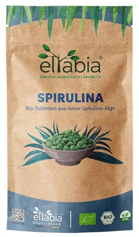 Bio Spirulina Tabletten 500g | 1250 Presslinge a 400mg hochdosiert | Premium Rohkost-Qualität | 100% reine Algen Tabs ohne Zusätze | Vegan