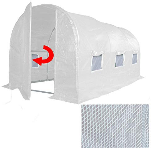 Crocodile Trading 4m x 2m Polytunnel Strongest In It's Class a fully Galvanised Structure with more Diagonal & Roof Bracing than all others. Metal Hinged Door | Multi-Window