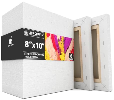 LWR CRAFTS Stretched Canvas 8 X 10 Pack of 6