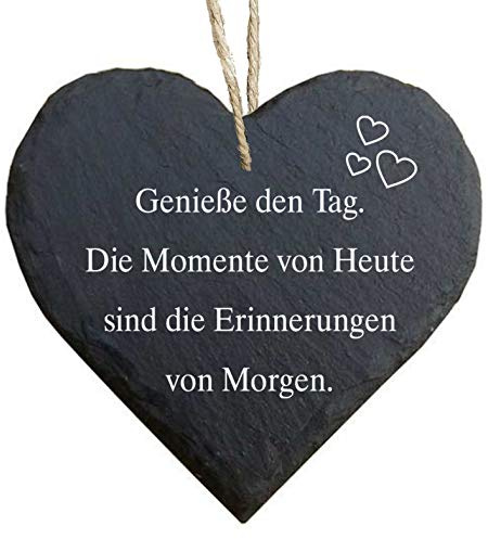 Homeyourself Herz Schieferherz Schiefer Schieferschild 10 x 10 cm Getränke Rückgabe Toilette WC lustig schwarz Dekoschild Wandschild Schild Stein Geschenk