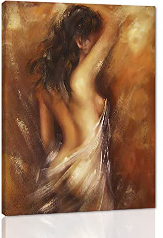 Sexy nacktes Mädchen Frau Giclée-Leinwand-Wandbilder Abstrakt Sexy Back Home Office Dekoration Gemälde Poster und Drucke für Gästezimmer Ruhezimmer Wandbehang Gerahmt Einfach aufzuhängen,45.7x61 cm