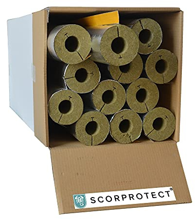 Caja de cartón completo con revestimiento de aluminio, aislamiento de tuberías, lana de roca con conductividad térmica 0.040 (lana de roca, 42 x 30 mm x 1 metro)