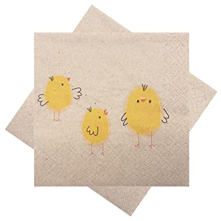 ZauberDeko Servietten Ostern Küken Osterservietten Cocktailservietten Frühling 20 Stück 25 x 25 cm