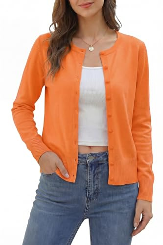 VOTEPRETTY Cardigan Leggero da Donna a Maniche Lunghe Top Estivo Solido