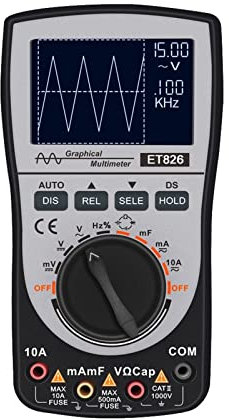 casa portatile Strumenti per test funzionali Multimetro oscilloscopio digitale intelligente 2 in 1 Larghezza di banda analogica 20 KHz 200 Ksps Frequenza di campionamento in tempo reale massima