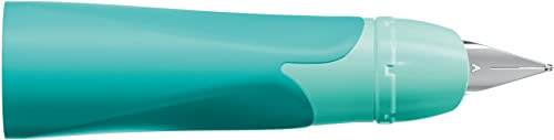 STABILO - Linkshänder-Griffstück für ergonomischen Schulfüller mit Anfänger-Feder A - EASYbirdy Pastel Edition in aquagrün/mint