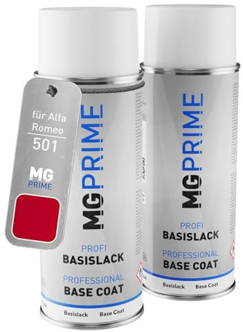 MG PRIME Vernice per auto Bombolette a spruzzo per Alfa Romeo 501 Rosso Alfa/Alfa Red Bomboletta spray da 400ml di vernice di fondo vernice di base