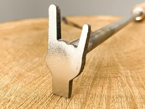 Dein Brandstempel BBQ Brandeisen Motiv Hörner/Heavy-Metal-Gruß | lustiges Grillzubehör als Geschenk | Grillbesteck und Gadget für den Grill (ohne Box)