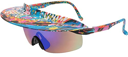 Wudaizhi Cycling Glasses One-piece Visor Sunglasses with Brim Outdoor Oversized Sunglasses Fashion Sport Eyewear for Outdoor