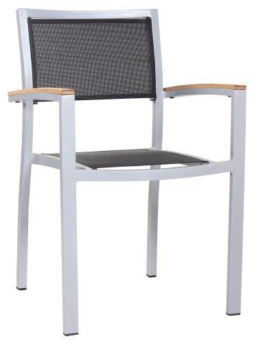 pemora Outdoor-Stuhl Garttenstuhl Timor T mit Armlehnen Metallstuhl Stapelstuhl Bistrostuhl